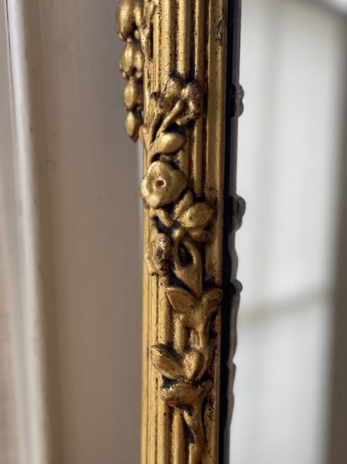 LARGE ANTIQUE FRENCH GILT MIRROR - ADDITIONAL PHOTO 8