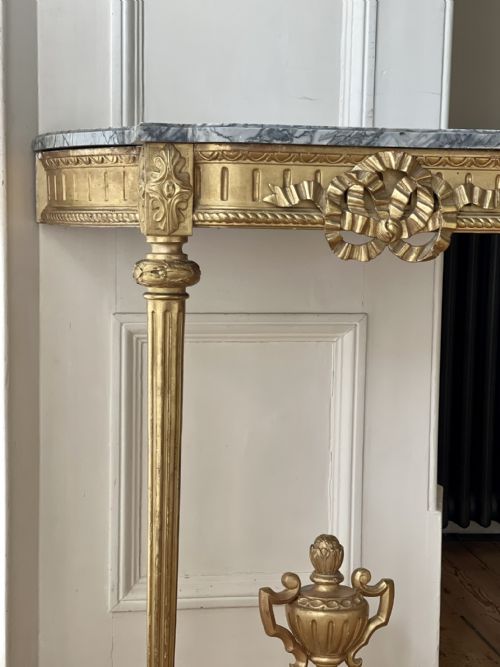 ANTIQUE FRENCH GILT AND MARBLE CONSOLE - ADDITIONAL PHOTO 3
