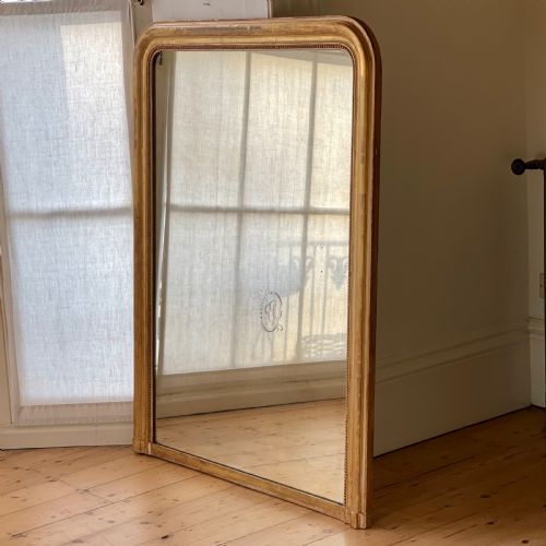 19TH CENTURY FRENCH GILT LOUIS PHILIPPE MIRROR MERCURY GLASS - ADDITIONAL PHOTO 7