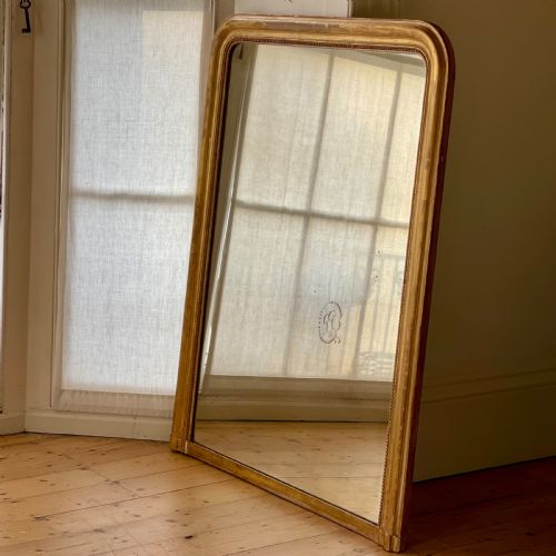 19TH CENTURY FRENCH GILT LOUIS PHILIPPE MIRROR MERCURY GLASS - ADDITIONAL PHOTO 8