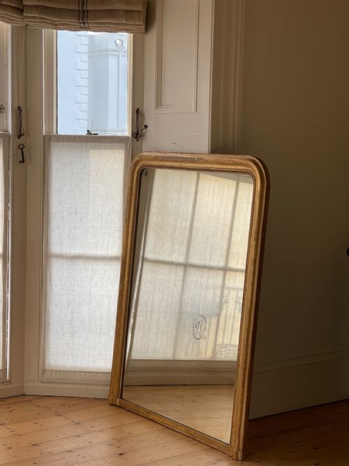 19TH CENTURY FRENCH GILT LOUIS PHILIPPE MIRROR MERCURY GLASS - ADDITIONAL PHOTO 10