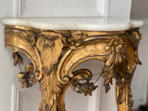 ANTIQUE FRENCH GILT CONSOLE - ADDITIONAL PHOTO 2