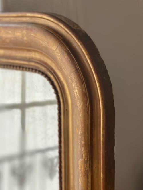 ANTIQUE FRENCH LOUIS PHILIPPE GILT MIRROR C1850 - ADDITIONAL PHOTO 1