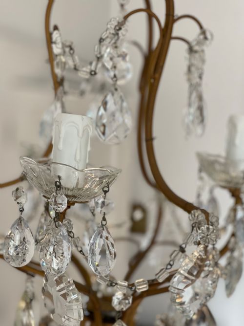 ANTIQUE FRENCH CAGE CHANDELIER - ADDITIONAL PHOTO 2
