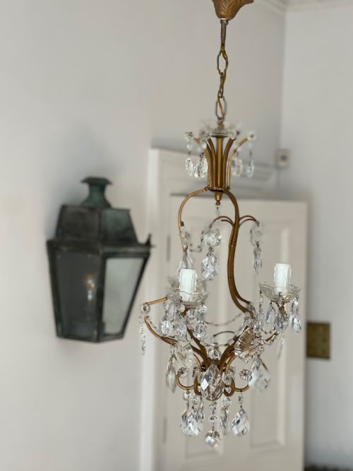 ANTIQUE FRENCH CAGE CHANDELIER - ADDITIONAL PHOTO 3