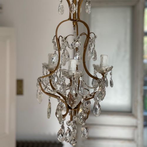 ANTIQUE FRENCH CAGE CHANDELIER - ADDITIONAL PHOTO 9
