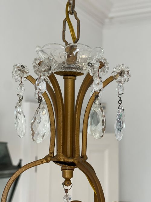 ANTIQUE FRENCH CAGE CHANDELIER - ADDITIONAL PHOTO 1