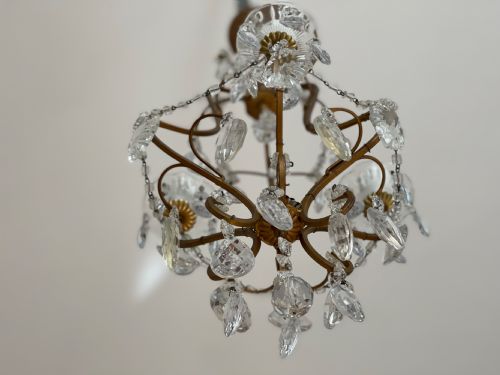 ANTIQUE FRENCH CAGE CHANDELIER - ADDITIONAL PHOTO 4
