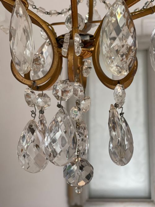 ANTIQUE FRENCH CAGE CHANDELIER - ADDITIONAL PHOTO 8