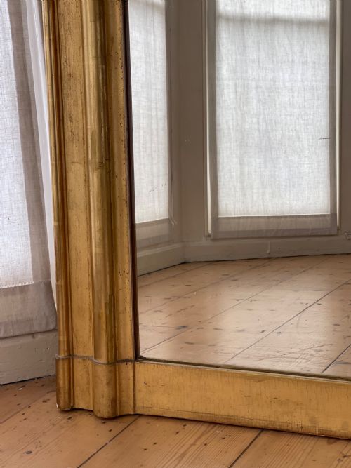 ANTIQUE FRENCH GILT LEANER MIRROR MERCURY GLASS - ADDITIONAL PHOTO 1