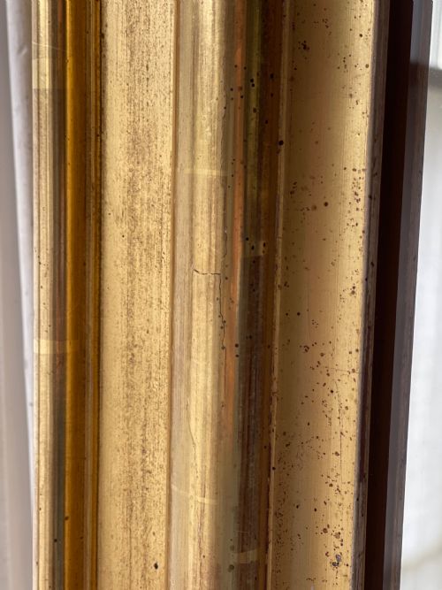 ANTIQUE FRENCH GILT LEANER MIRROR MERCURY GLASS - ADDITIONAL PHOTO 3