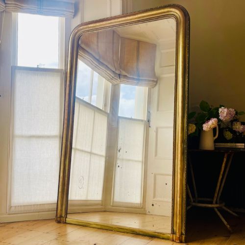 antique french gilt louis philippe mirror mercury glass - CATEGORY: ANTIQUE MIRRORS - DATED 1850
