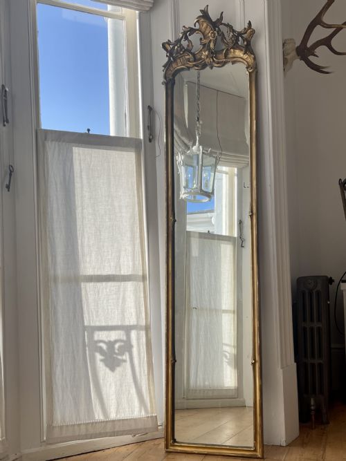TALL ANTIQUE FRENCH GILT LOUIS XV MIRROR - ADDITIONAL PHOTO 5