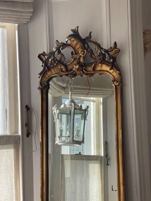TALL ANTIQUE FRENCH GILT LOUIS XV MIRROR - ADDITIONAL PHOTO 3