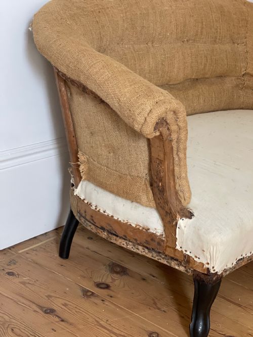 ANTIQUE FRENCH SCROLL TOP SOFA - ADDITIONAL PHOTO 2