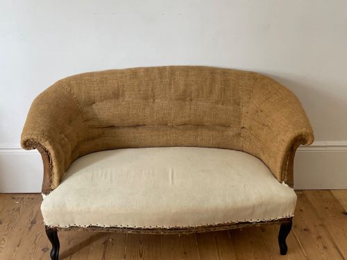 ANTIQUE FRENCH SCROLL TOP SOFA - ADDITIONAL PHOTO 6