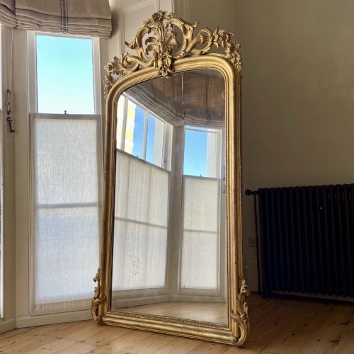 19th century french gilt leaner mirror mercury glass - CATEGORY: ANTIQUE MIRRORS - DATED 1880