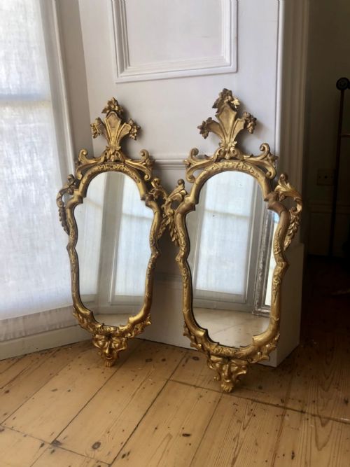 pair of late 18th century gilt wood italian mirrors - CATEGORY: ANTIQUE MIRRORS - DATED 18TH CENTURY