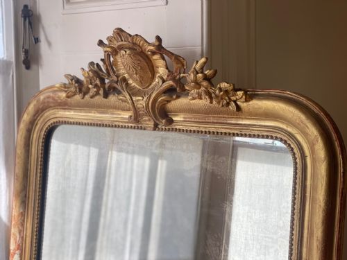 ANTIQUE FRENCH GILT LOUIS XV MIRROR - ADDITIONAL PHOTO 2