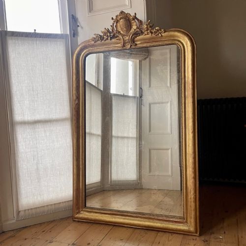 ANTIQUE FRENCH GILT LOUIS XV MIRROR - ADDITIONAL PHOTO 4