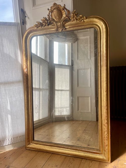 ANTIQUE FRENCH GILT LOUIS XV MIRROR - ADDITIONAL PHOTO 8