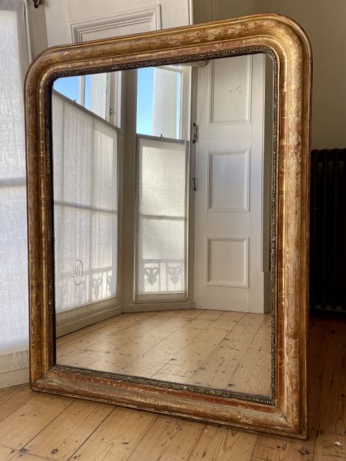 19th century french gilt louis philippe mirror - CATEGORY: ANTIQUE MIRRORS - DATED 1860