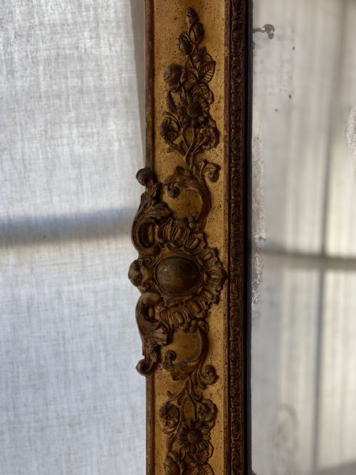 LARGE ANTIQUE FRENCH GILT LEANER MIRROR - ADDITIONAL PHOTO 5
