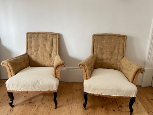 pair of large 19th century french armchairs - CATEGORY: ANTIQUE CHAIRS - DATED 19TH CENTURY
