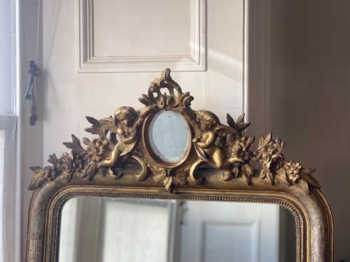 19TH CENTURY FRENCH GILT CHERUB MIRROR - ADDITIONAL PHOTO 1