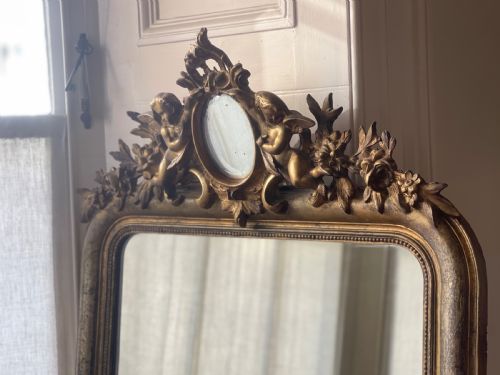 19TH CENTURY FRENCH GILT CHERUB MIRROR - ADDITIONAL PHOTO 2