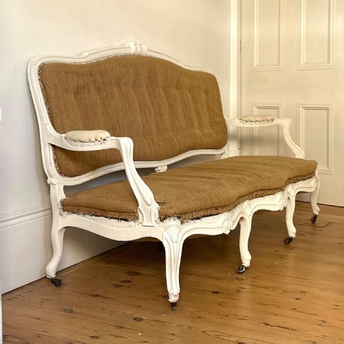 ANTIQUE FRENCH LOUIS XV SOFA CHAISE - ADDITIONAL PHOTO 1