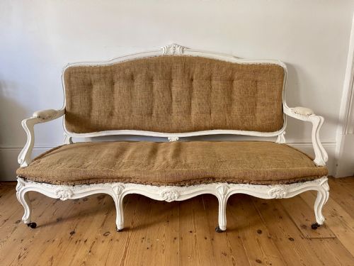 ANTIQUE FRENCH LOUIS XV SOFA CHAISE - ADDITIONAL PHOTO 4