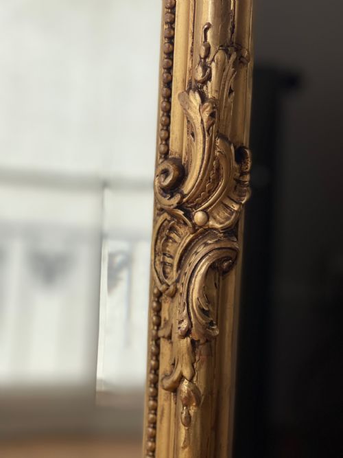 ANTIQUE FRENCH GILT LOUIS XV MIRROR BEVELLED GLASS - ADDITIONAL PHOTO 4