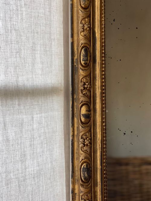 ANTIQUE FRENCH GILT LEANER MIRROR OVERMANTEL - ADDITIONAL PHOTO 8