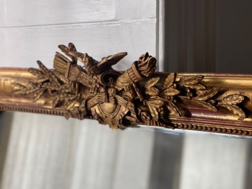 ANTIQUE FRENCH GILT MIRROR - ADDITIONAL PHOTO 3