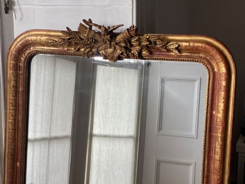 ANTIQUE FRENCH GILT MIRROR - ADDITIONAL PHOTO 4