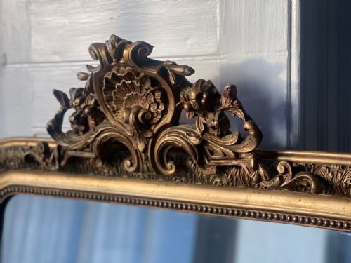 ANTIQUE FRENCH GILT LOUIS XV MIRROR - ADDITIONAL PHOTO 1