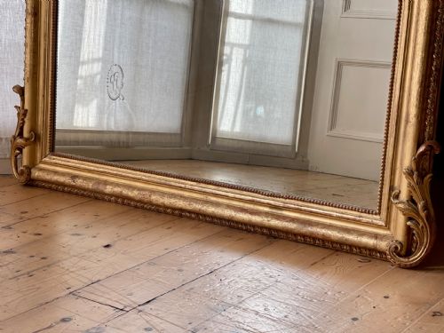 LARGE ANTIQUE FRENCH GILT MIRROR - ADDITIONAL PHOTO 3