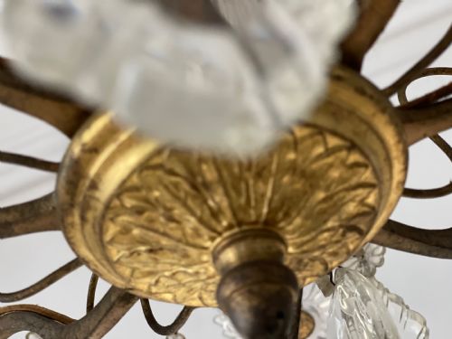 ANTIQUE FRENCH CRYSTAL CHANDELIER - ADDITIONAL PHOTO 3