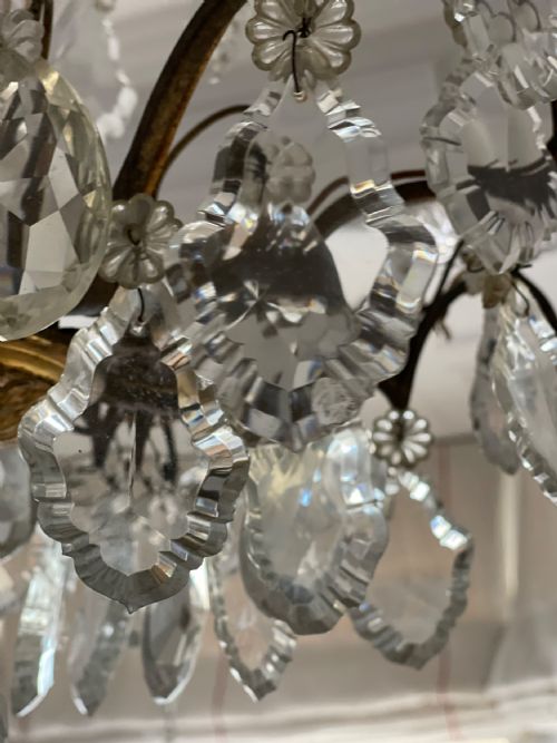 ANTIQUE FRENCH CRYSTAL CHANDELIER - ADDITIONAL PHOTO 2