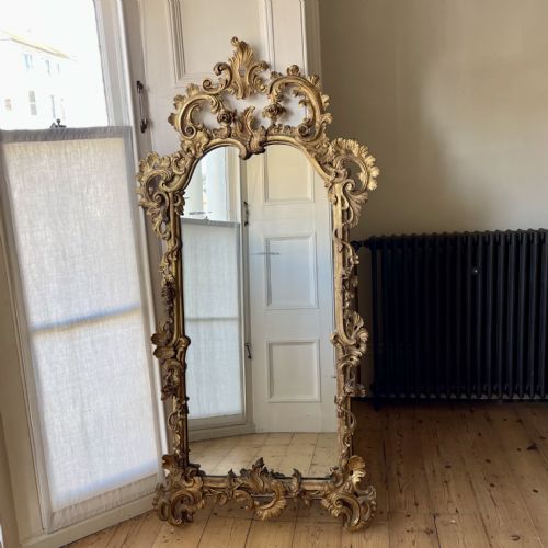 LARGE 19TH CENTURY FRENCH GILT WOOD MIRROR - ADDITIONAL PHOTO 1