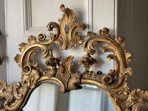 LARGE 19TH CENTURY FRENCH GILT WOOD MIRROR - ADDITIONAL PHOTO 12