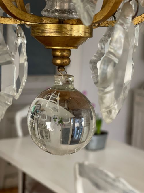 ANTIQUE FRENCH CAGE CHANDELIER - ADDITIONAL PHOTO 4