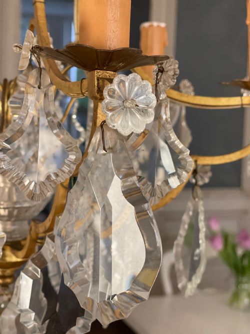 ANTIQUE FRENCH CAGE CHANDELIER - ADDITIONAL PHOTO 7