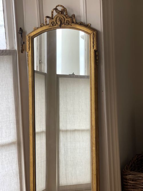 TALL 19TH CENTURY FRENCH GILT MIRROR - ADDITIONAL PHOTO 2