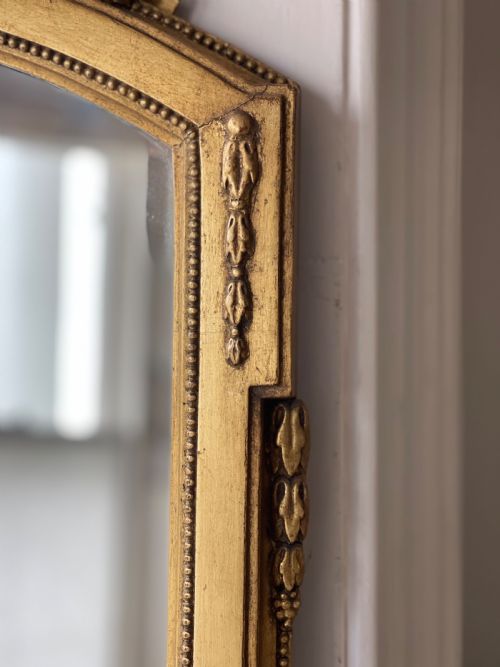 TALL 19TH CENTURY FRENCH GILT MIRROR - ADDITIONAL PHOTO 5