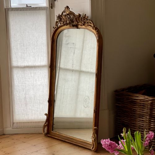 19TH CENTURY FRENCH GILT LOUIS XV MIRROR - ADDITIONAL PHOTO 1