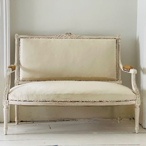 LATE 19TH CENTURY FRENCH LOUIS XVI SOFA CHAISE - ADDITIONAL PHOTO 1