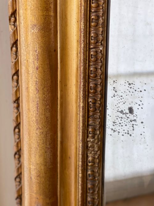 19TH CENTURY FRENCH GILT MIRROR C1880 MERCURY GLASS - ADDITIONAL PHOTO 1
