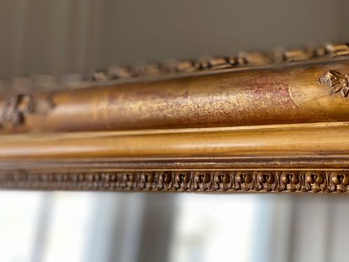 19TH CENTURY FRENCH GILT MIRROR C1880 MERCURY GLASS - ADDITIONAL PHOTO 5